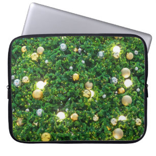 Weihnachtsbaumschmuck Hintergrund. vintage Gol Laptopschutzhülle