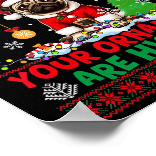 Weihnachtsbaumschmuck ist Geschichte Pullover Weih Poster (Ecke)