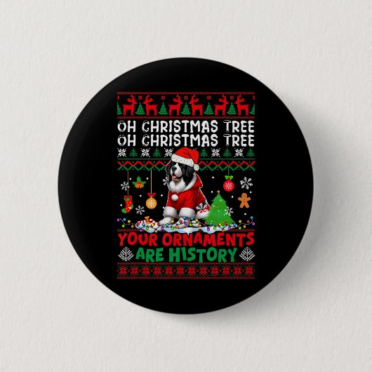 Weihnachtsbaumschmuck ist Geschichte Sweater Santa Button (Vorderseite)