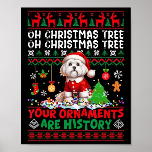 Weihnachtsbaumschmuck ist Geschichte Sweater Santa Poster (Vorne)