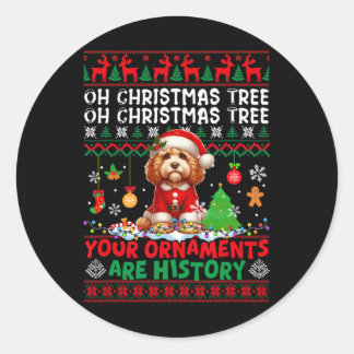 Weihnachtsbaumschmuck ist Geschichte Sweater Santa Runder Aufkleber