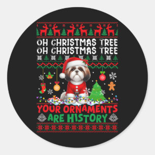 Weihnachtsbaumschmuck ist Geschichte Sweater Santa Runder Aufkleber