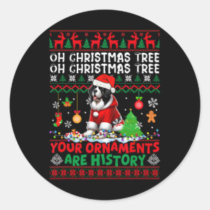 Weihnachtsbaumschmuck ist Geschichte Sweater Santa Runder Aufkleber