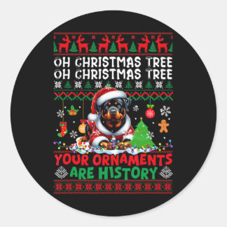 Weihnachtsbaumschmuck ist Geschichte Sweater Santa Runder Aufkleber