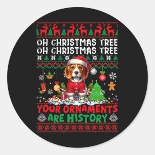 Weihnachtsbaumschmuck ist Geschichte Sweater Santa Runder Aufkleber