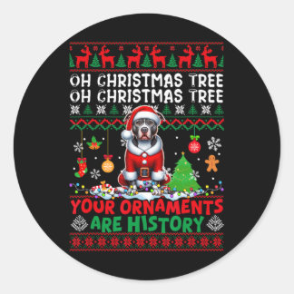 Weihnachtsbaumschmuck ist Geschichte Sweater Santa Runder Aufkleber