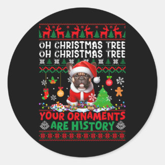 Weihnachtsbaumschmuck ist Geschichte Sweater Santa Runder Aufkleber