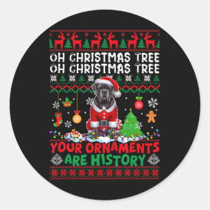 Weihnachtsbaumschmuck ist Geschichte Sweater Santa Runder Aufkleber