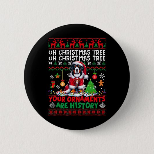 Weihnachtsbaumschmuck ist Geschichte über Schweize Button (Vorderseite)