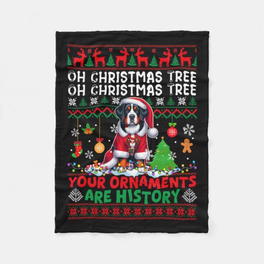 Weihnachtsbaumschmuck ist Geschichte über Schweize Fleecedecke (Vorderseite)