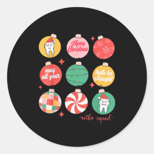Weihnachtsbaumschmuck Kieferorthopäde Ortho Squad Runder Aufkleber