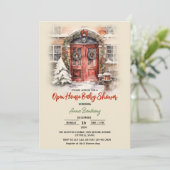 Weihnachtsbaumschmuck Kinderdusche Einladung (Stehend Vorderseite)