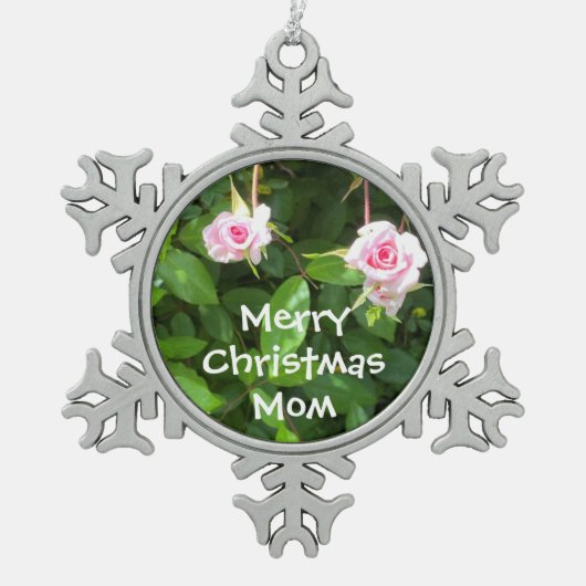 Weihnachtsbaumschmuck #Mama Schneeflocken Zinn-Ornament (Vorderseite)