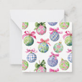 Weihnachtsbaumschmuck Mitteilungskarte (Rückseite)