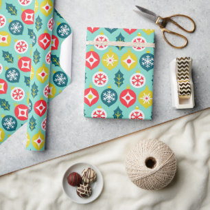 Weihnachtsbaumschmuck Muster Geschenke zum Fest Geschenkpapier