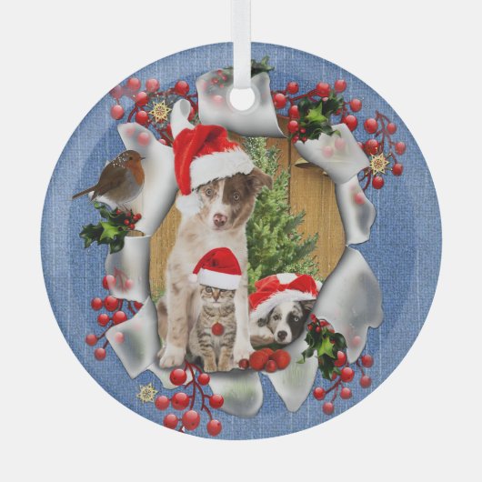 Weihnachtsbaumschmuck Ornament Aus Glas (Vorderseite)