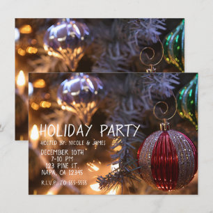 Weihnachtsbaumschmuck Partylichter Einladung