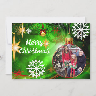 Weihnachtsbaumschmuck personalisieren Foto-Namen Karte