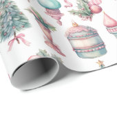 Weihnachtsbaumschmuck Pink Mint Geschenkpapier (Rolleneckpunkt)