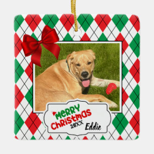 Weihnachtsbaumschmuck - Raute und Bögen. Keramikornament