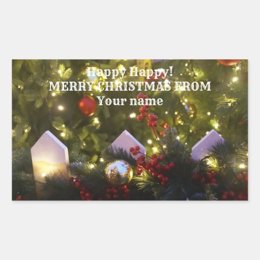 Weihnachtsbaumschmuck Rechteckiger Aufkleber (Vorderseite)