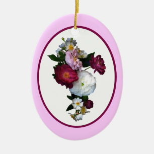 Weihnachtsbaumschmuck Rosenstrauß Keramik Ornament