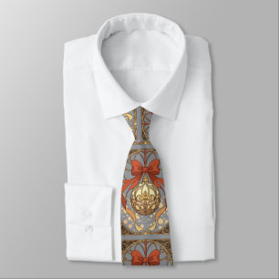 Weihnachtsbaumschmuck Rot Und Beige Art Nouveau Krawatte