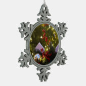 Weihnachtsbaumschmuck Schneeflocken Zinn-Ornament (Links)