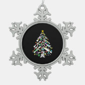 Weihnachtsbaumschmuck Schneeflocken Zinn-Ornament (Vorderseite)
