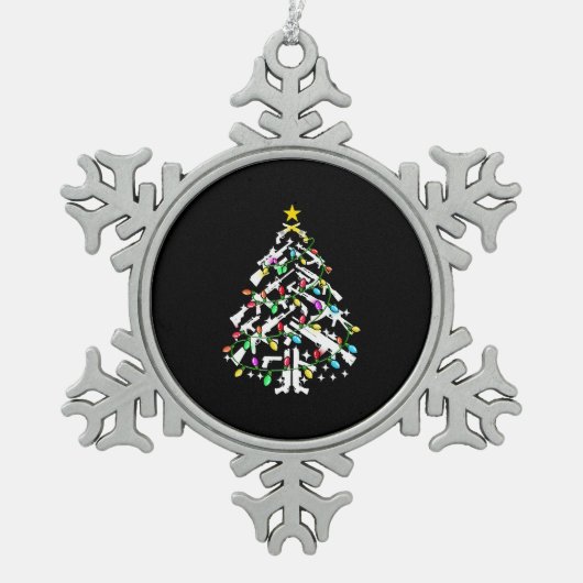 Weihnachtsbaumschmuck Schneeflocken Zinn-Ornament (Vorderseite)