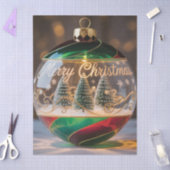 Weihnachtsbaumschmuck Schneekugel mit winzigem Bau Seidenpapier (Basteln)