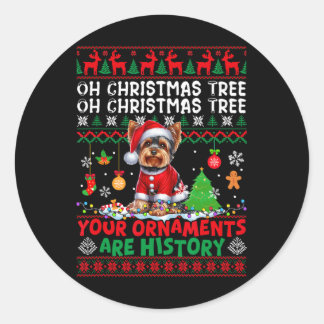Weihnachtsbaumschmuck sind Geschichte Sweater York Runder Aufkleber