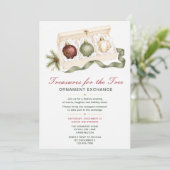 Weihnachtsbaumschmuck-Tauschparty Einladung (Stehend Vorderseite)