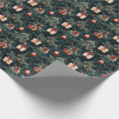 Weihnachtsbaumschmuck und Geschenkmuster Geschenkpapier (Ecke)