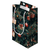 Weihnachtsbaumschmuck und Geschenkmuster Kleine Geschenktüte (Vorderseite Schrägansicht)