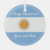Weihnachtsbaumschmuck unter argentinischer Flagge Ornament Aus Glas (Vorderseite)