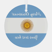 Weihnachtsbaumschmuck unter argentinischer Flagge Ornament Aus Glas (Rückseite)