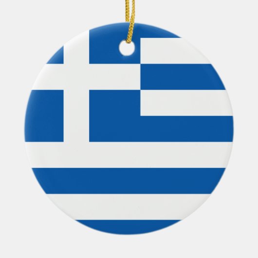 Weihnachtsbaumschmuck unter griechischer Flagge Keramikornament (Vorne)