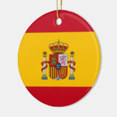 Weihnachtsbaumschmuck unter spanischer Flagge Keramik Ornament (Links)