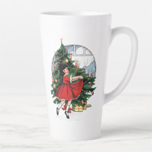 Weihnachtsbaumschmuck Vintage süßes Weihnachtsmädc Milchtasse