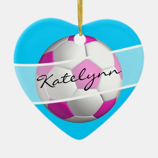 Weihnachtsbaumschmuck von Fußballspielerinnen Keramikornament (Vorne)