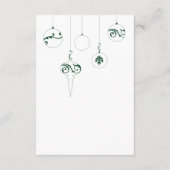 Weihnachtsbaumschmuck Winter Green Begleitkarte (Rückseite)
