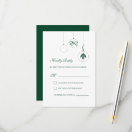 Weihnachtsbaumschmuck Wintergrüne Hochzeit RSVP Karte