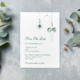 Weihnachtsbaumschmuck Wintergrüne Hochzeit Save The Date