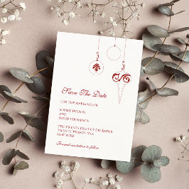 Weihnachtsbaumschmuck Winterroter Hochzeit Save The Date