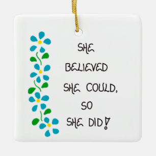 Weihnachtsbaumschmuck - Zitat über Frauen Keramikornament