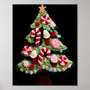 Weihnachtsbaumschmuck Zuckerstange Häkeln Urlaub Poster