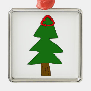 Weihnachtsbaumschmuck zum Recycling Silbernes Ornament