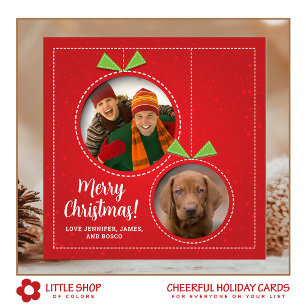 Weihnachtsbaumschmuck Zwei Foto Flach Weihnachtska