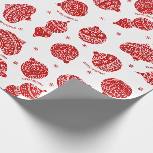 Weihnachtsbaumschmuckmuster Geschenkpapier (Ecke)